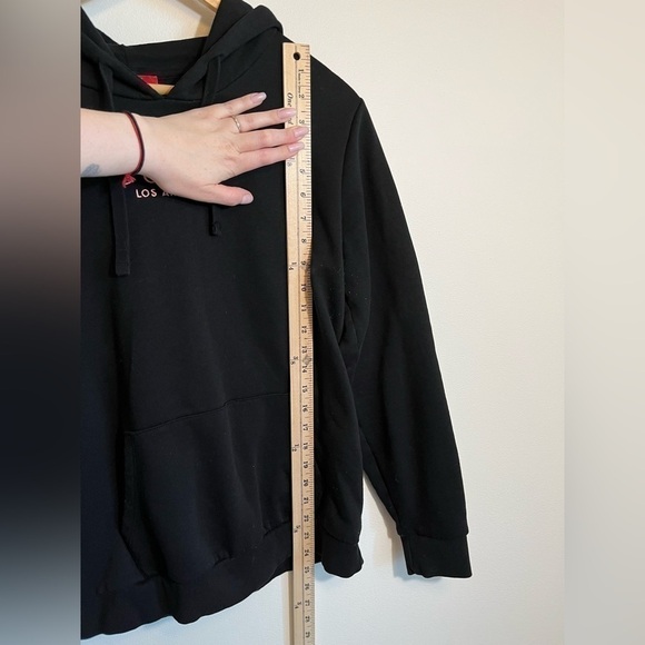 Guess SMALL Black Hoodie with Pink Logo Embroidered - Picture 11 of 11